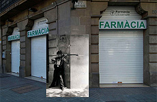 Imagen de Agustín Centelles de la Guerra Civil en la esquina donde fue tomada.