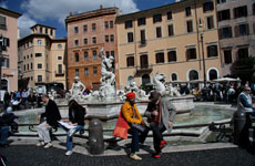 La bulliciosa plaza Navona.